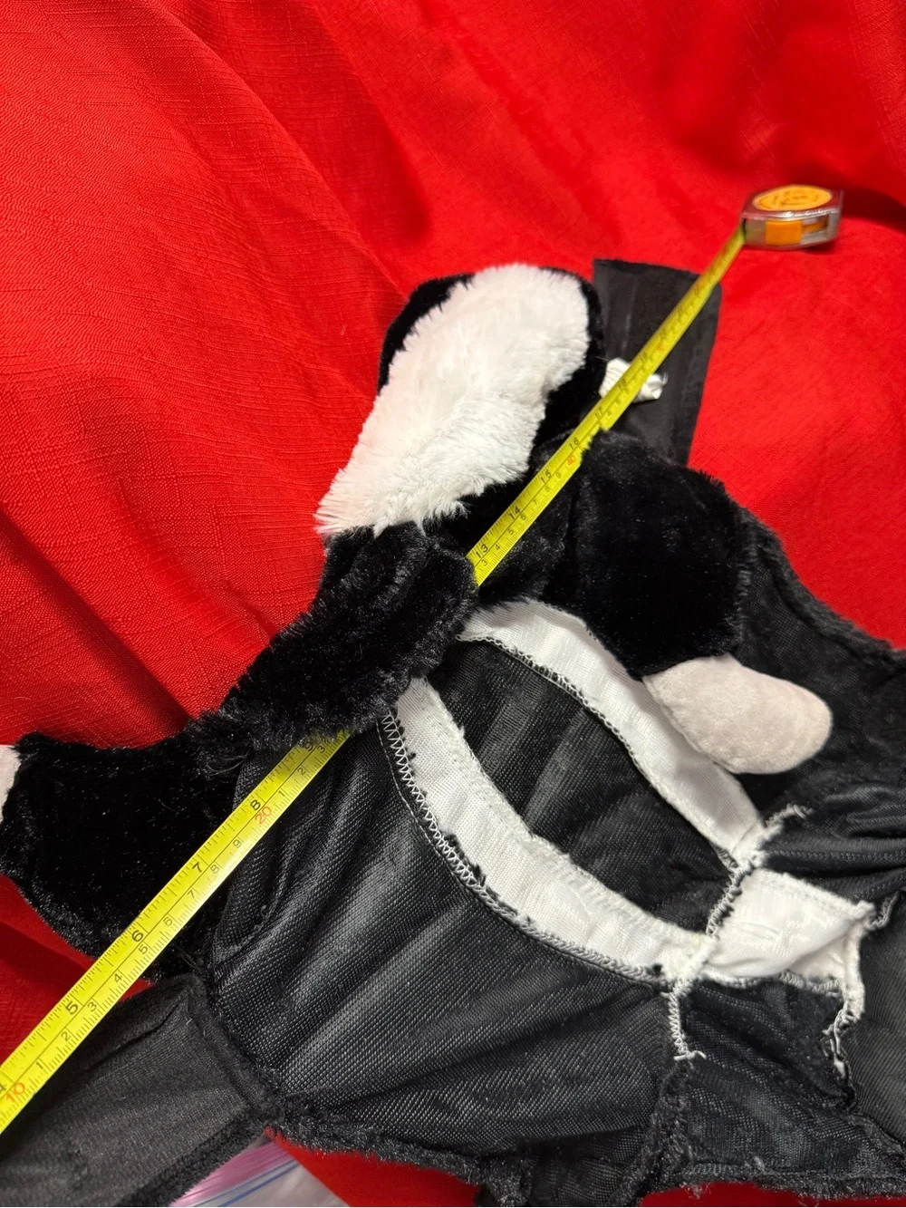 Black & White Plush Skunk Dog Halloween Costume Sz M